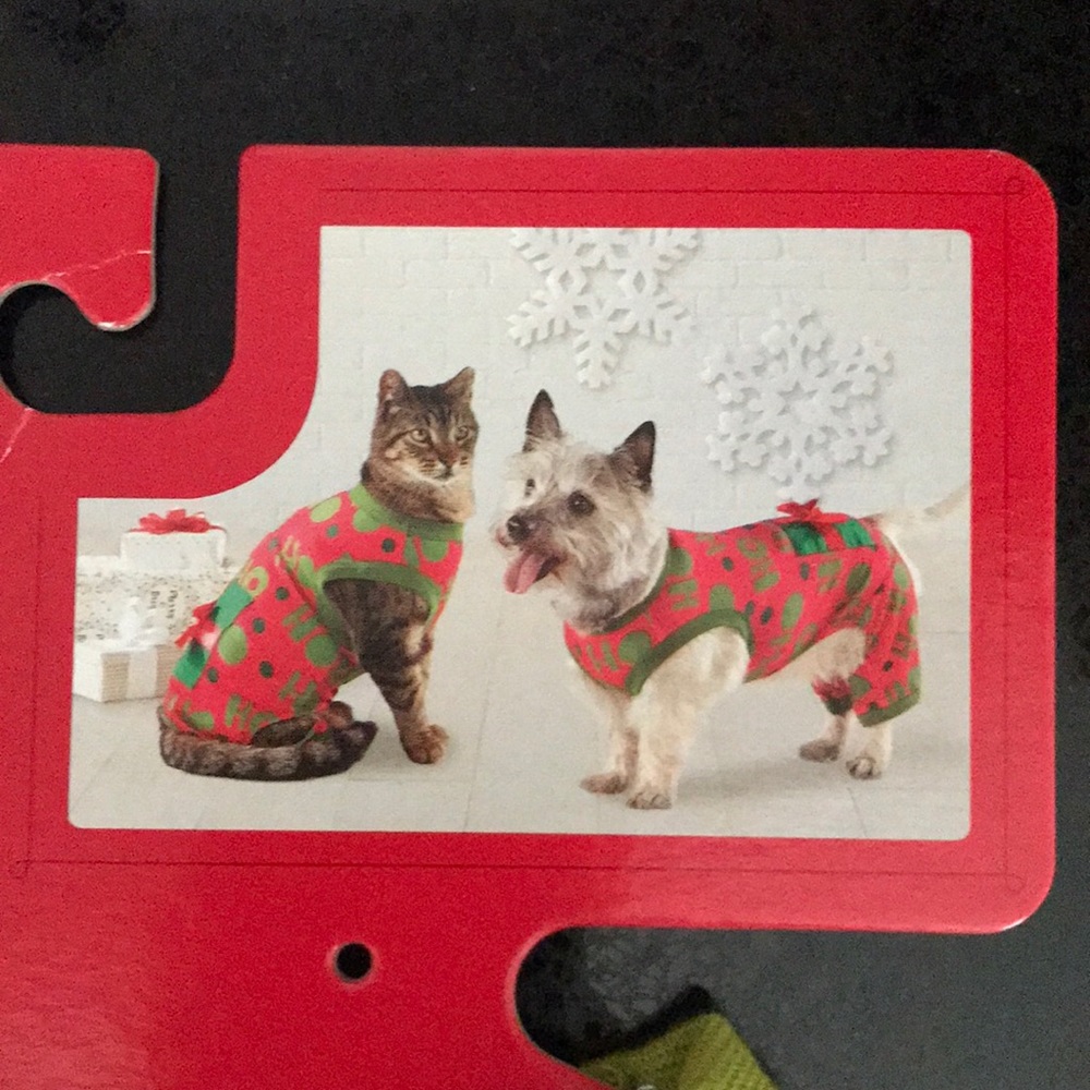 Ho Ho Ho Pet Pajamas Size Small Weight (up to 25lb) Length (12”) Girth (12-20”)